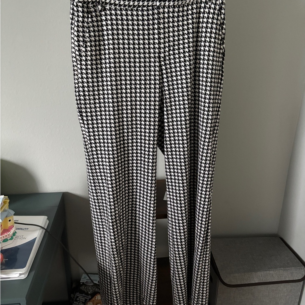 Cabi Black and White Houndstooth Pants